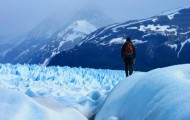 The blue ice of the Perito Moreno Glacier