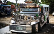 Military jeep into a simple Filipino taxi