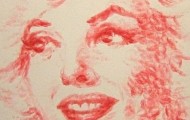 Natalie Ayrish draws a picture of lips