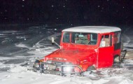 Truck stuck in ice