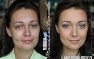 Women transformed with makeup