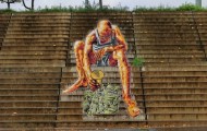 Street art on stairs