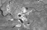 Abandoned diamond mine in the town of Mirny