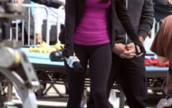 Megan Fox on the set of the movie “Teenage Mutant Ninja Turtles”