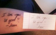 The girl made a tattoo with the mother’s last words before dying