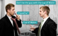 Interesting drinking system in a necktie