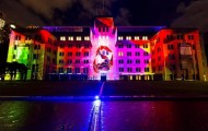 Sydney transformed a bulding into a bright futuristic installation