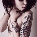 Fairy tattoos in the style of “Alice in Wonderland”