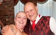 The bride shaved hair on the wedding day to help cancer research