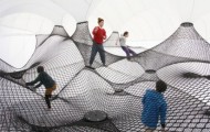Japanese kinetic sculpture trampoline