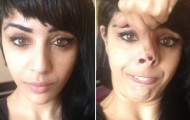 Cute girls pretending funny faces