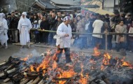Underfoot Japanese land ablaze
