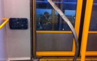 Rail subway train was rammed