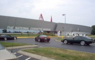 Accident in The museum Chevrolet Corvette with 8 cars underground