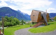 Unusual house made of wood