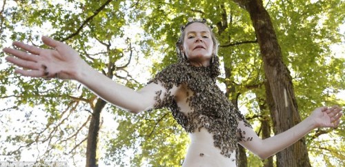 woman bees body baked