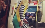 Crazy people in London Underground public transport