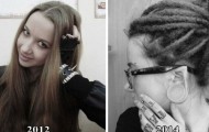 How did the girl change in two years because of continuous bodymodifications