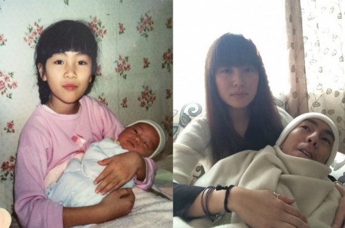 recreate childhood photos
