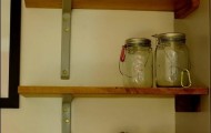 Original shelves built with his own hands