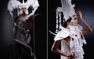 Unusual wedding dresses made of paper